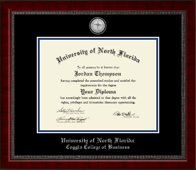 University of North Florida diploma frame - Silver Engraved Medallion Diploma Frame in Sutton