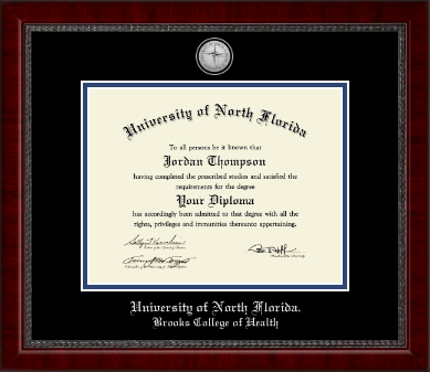 University of North Florida diploma frame - Silver Engraved Medallion Diploma Frame in Sutton