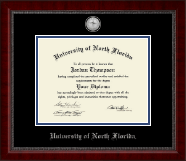 University of North Florida Silver Engraved Medallion Diploma Frame in Sutton