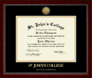 St. John's College-Santa Fe diploma frame - Gold Engraved Medallion Diploma Frame in Sutton