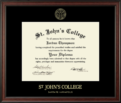 St. John's College-Annapolis diploma frame - Gold Embossed Diploma Frame in Studio