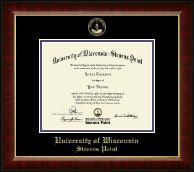 University of Wisconsin Stevens Point Gold Embossed Diploma Frame in Murano