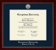 Georgetown University diploma frame - Silver Engraved Medallion Diploma Frame in Sutton