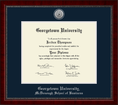 Georgetown University diploma frame - Silver Engraved Medallion Diploma Frame in Sutton
