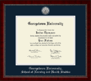 Georgetown University Silver Engraved Medallion Diploma Frame in Sutton