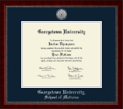 Georgetown University Silver Engraved Medallion Diploma Frame in Sutton