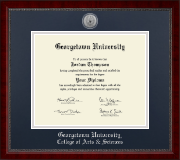 Georgetown University diploma frame - Silver Engraved Medallion Diploma Frame in Sutton