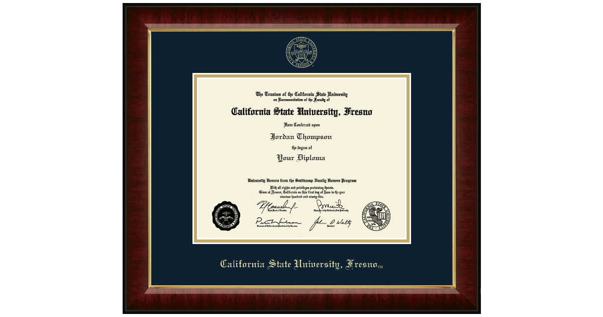 Gold Embossed Diploma Frame in Murano California State University