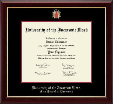 University of the Incarnate Word diploma frame - Masterpiece Medallion Diploma Frame in Gallery