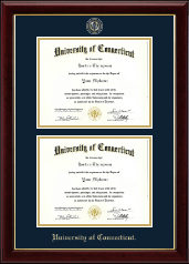 University of Connecticut Masterpiece Medallion Double Diploma Frame in Gallery