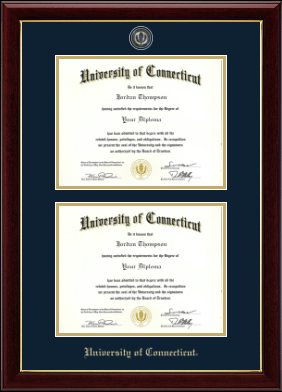 University of Connecticut diploma frame - Masterpiece Medallion Double Diploma Frame in Gallery