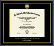 The University of North Carolina at Charlotte diploma frame - Gold Engraved Medallion Diploma Frame in Onyx Gold
