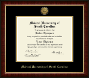 Medical University of South Carolina Gold Engraved Medallion Diploma Frame in Murano