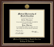 Medical University of South Carolina Gold Engraved Medallion Diploma Frame in Hampshire