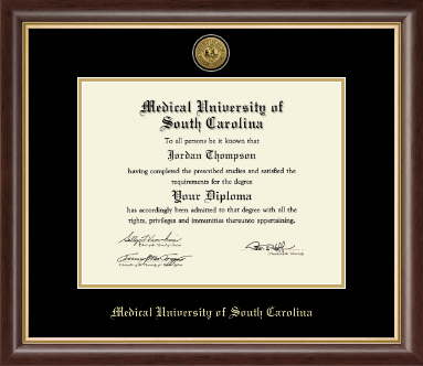 Medical University of South Carolina diploma frame - Gold Engraved Medallion Diploma Frame in Hampshire
