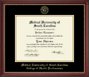 Medical University of South Carolina Gold Embossed Diploma Frame in Kensington Gold