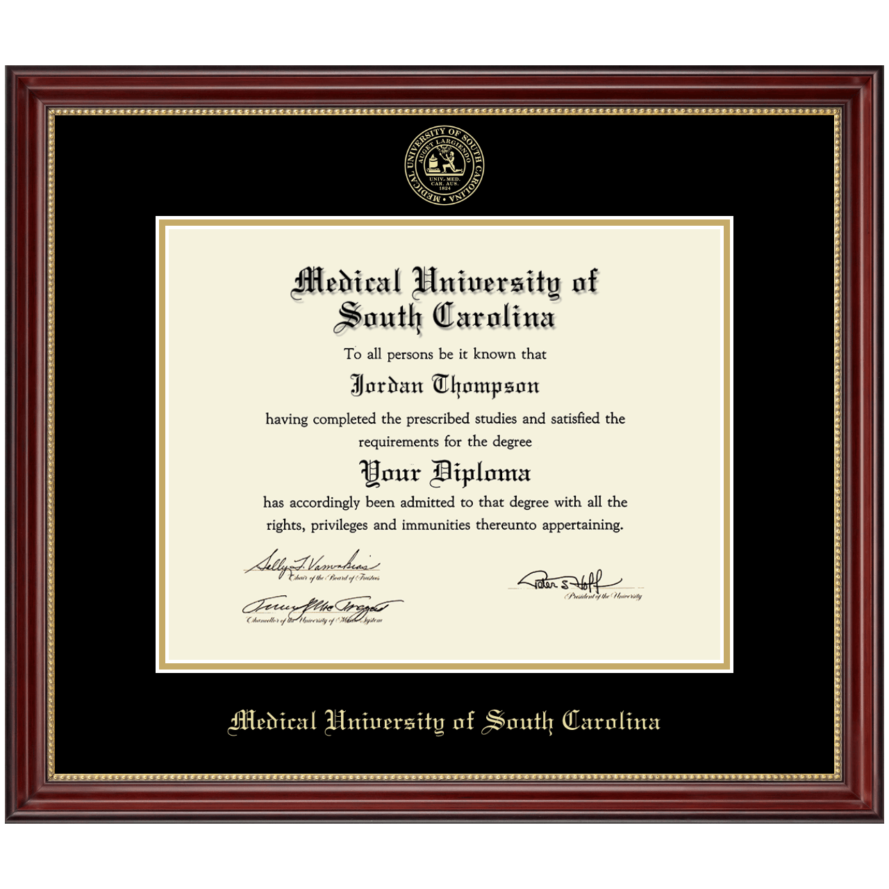 Gold Embossed Diploma Frame in Kensington Gold Medical University of