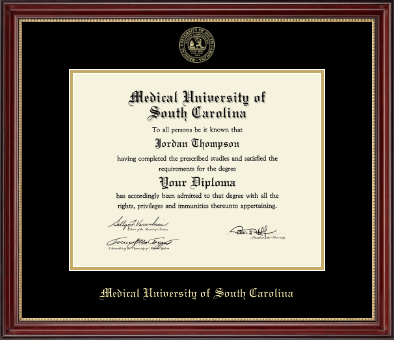 Medical University of South Carolina diploma frame - Gold Embossed Diploma Frame in Kensington Gold