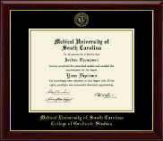 Medical University of South Carolina Gold Embossed Diploma Frame in Gallery