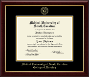 Medical University of South Carolina Gold Embossed Diploma Frame in Gallery
