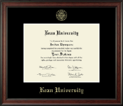 Kean University Gold Embossed Diploma Frame in Studio