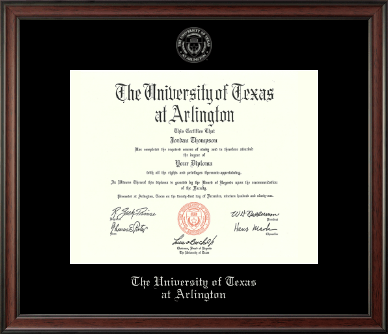 The University of Texas at Arlington diploma frame - Silver Embossed Diploma Frame in Studio