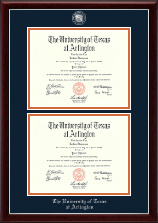 The University of Texas at Arlington Masterpiece Medallion Double Diploma Frame in Gallery Silver