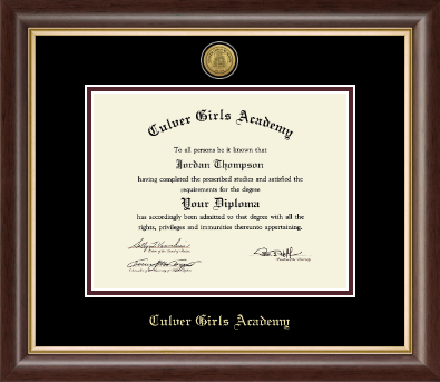 Culver Academies diploma frame - Gold Engraved Medallion Diploma Frame in Hampshire