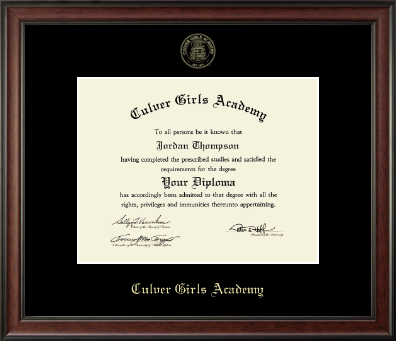 Culver Academies diploma frame - Gold Embossed Diploma Frame in Studio