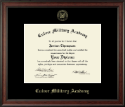 Culver Academies diploma frame - Gold Embossed Diploma Frame in Studio
