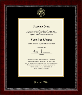State of Ohio certificate frame - Gold Embossed Certificate Frame in Sutton