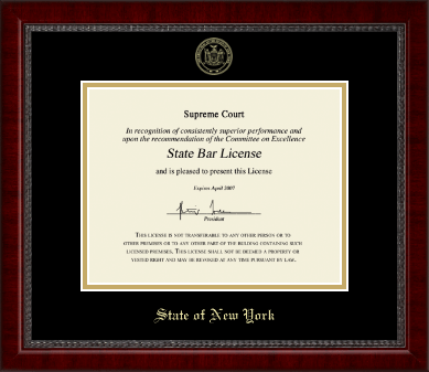 State of New York certificate frame - Gold Embossed Certificate Frame in Sutton
