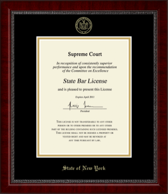 State of New York certificate frame - Gold Embossed Certificate Frame in Sutton