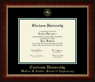Clarkson University Gold Embossed Diploma Frame in Murano