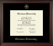 Clarkson University diploma frame - Gold Embossed Diploma Frame in Studio