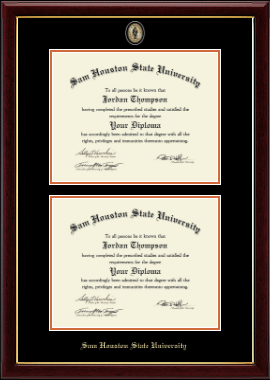 Sam Houston State University diploma frame - Masterpiece Medallion Double Diploma Frame in Gallery