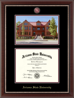 Arizona State University diploma frame - Campus Scene Masterpiece Medallion Diploma Frame in Chateau