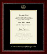 Commonwealth of Pennsylvania Gold Embossed Certificate Frame in Sutton