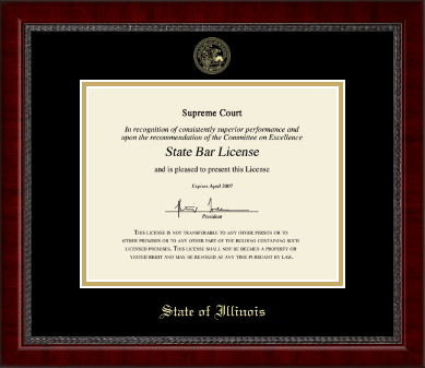 State of Illinois certificate frame - Gold Embossed Certificate Frame in Sutton