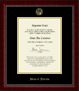 State of Florida Gold Embossed Certificate Frame Sutton in Sutton