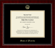 State of Florida Gold Embossed Certificate Frame in Sutton