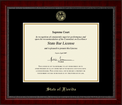 State of Florida certificate frame - Gold Embossed Certificate Frame in Sutton