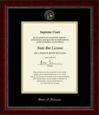 State of Illinois certificate frame - Gold Embossed Certificate Frame in Sutton
