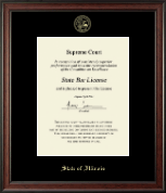 State of Illinois certificate frame - Gold Embossed Certificate Frame in Studio
