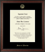State of Florida certificate frame - Gold Embossed Certificate Frame Studio in Studio