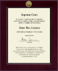 State of Florida Century Gold Engraved Certificate Frame Vertical in Cordova