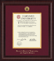 Harvard University Presidential Gold Engraved Diploma Frame in Premier