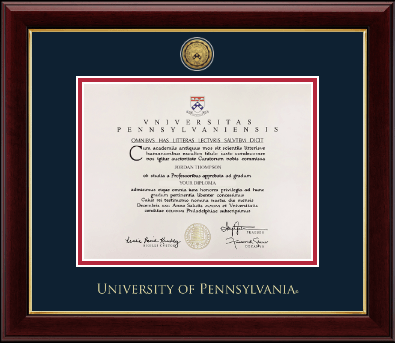 University of Pennsylvania certificate frame - Gold Engraved Medallion Certificate Frame in Gallery