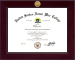 United States Naval War College Century Gold Engraved Diploma Frame in Cordova