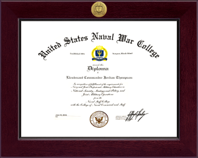 United States Naval War College diploma frame - Century Gold Engraved Diploma Frame in Cordova